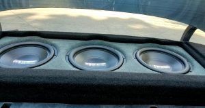 Rear deck subwoofer box
