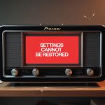 pioneer radio won't let me restore settings